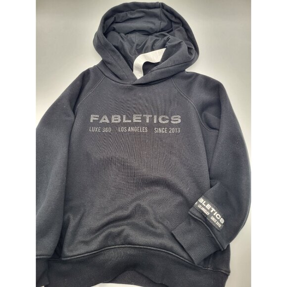 Fabletics Other - FABLETICS The Kids Unisex Go-To Hoodie Black Logo Sweatshirt SZ Small 6/7